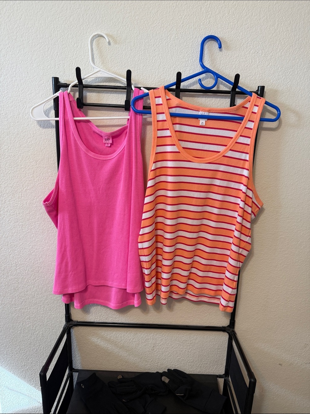 Pink & Peach/Pink Striped Women's Tank Tops - Casual Summer Layers